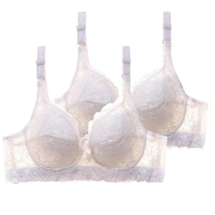 White Full Coverage Floral Lace Underwire Bra | Push Up Support Bra | Women's Everyday Bridal Lingerie Bra