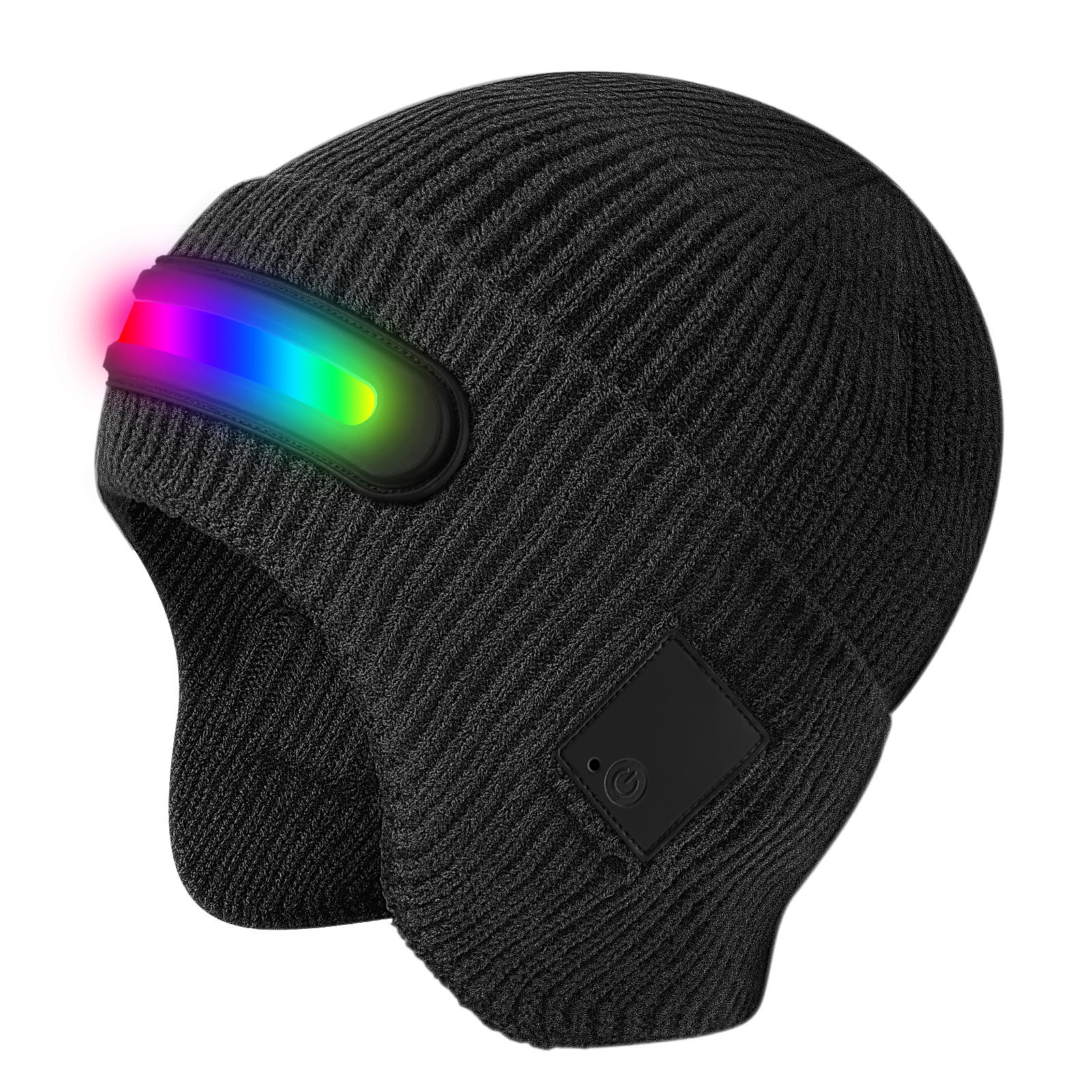 Bluetooth Beanie Hat with LED Headlamp Light | Wireless Music Winter Knit Cap | USB Rechargeable Speaker Beanie for Men Women