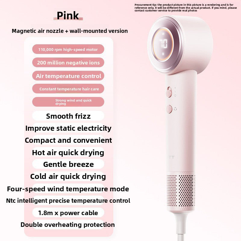 Ionen-Haartrockner 1400W negative Ionen | Schnelles Trocknen Anti-Frizz Föhn | Grau