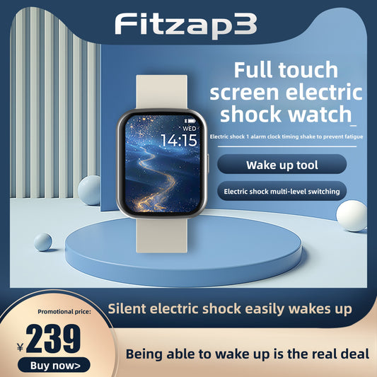 Fitzap3 Electric Shock Smart Watch | Full Touch Screen Silent Alarm Wake Up Tool Anti-Fatigue Smartwatch