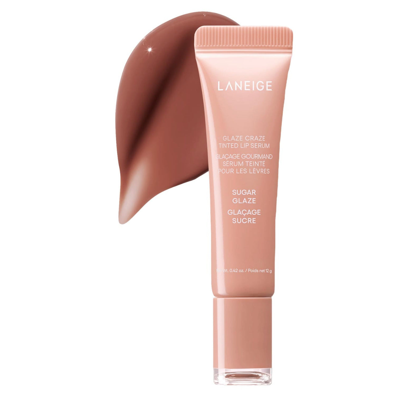 Laneige Glaze Craze Tinted Lip Serum | Hydrating Glossy Lip Serum Cinnamon Sugar Chocolate Peach 12g