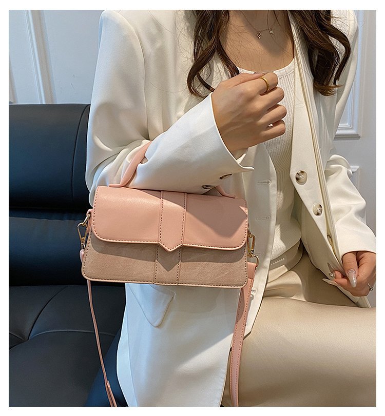 Cream Beige Leather Crossbody Bag with Gold Hardware | Small Structured Handbag