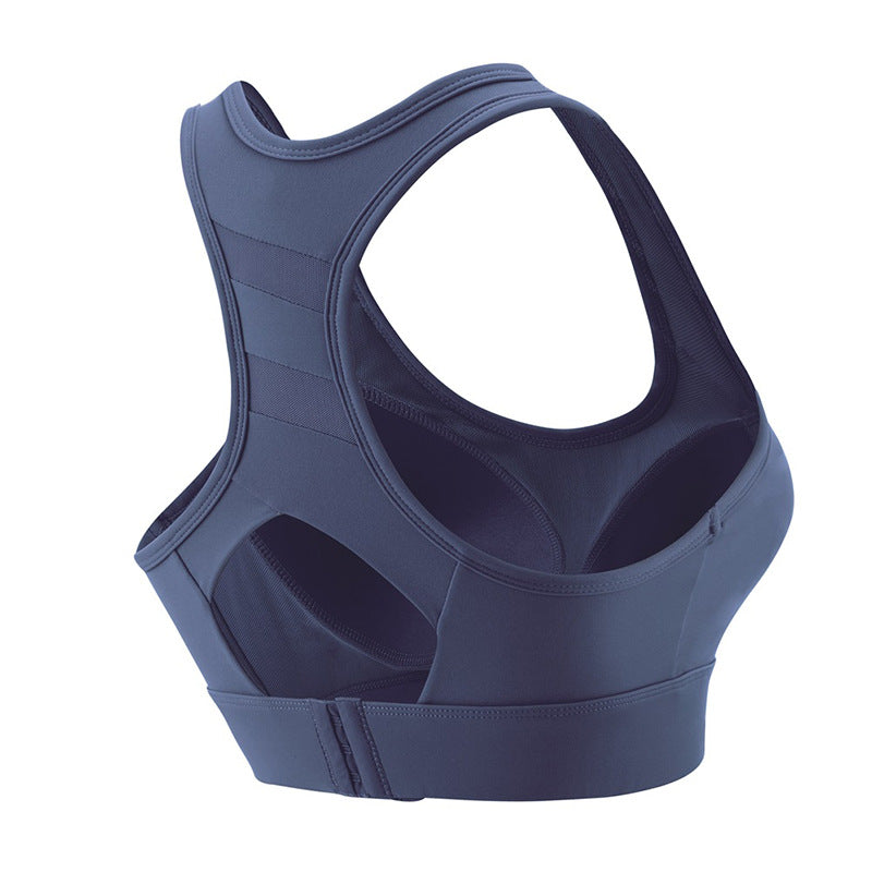 High Impact Sports Bra Women | Shockproof Fixed Cup Racerback Workout Bra | Adjustable Back Closure Gym Bra