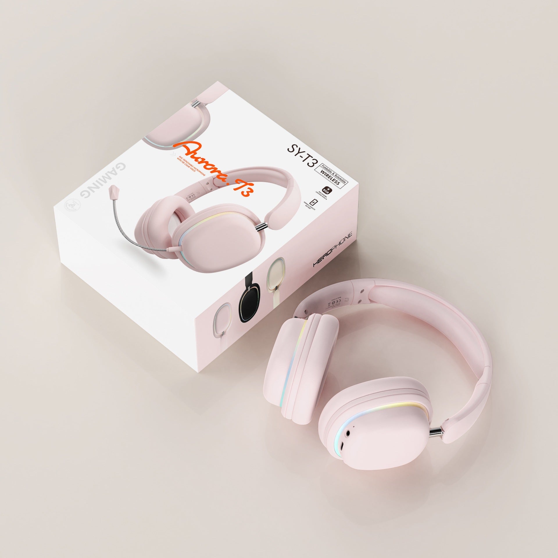 Wireless Bluetooth Over-Ear Headphones 6D Immersive Stereo Sound Foldable On-Ear Headset with Wired Mode USB Charging Cable Mic for Music Gaming Travel School - SY-T4