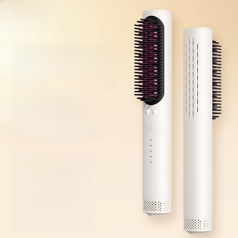 MinHuang Cordless Hair Straightener Brush | Wireless Rechargeable Heated Straightening Comb | Ionic Anti-Frizz Portable Hair Styler for Smooth Silky Hair | Travel Ready All Hair Types