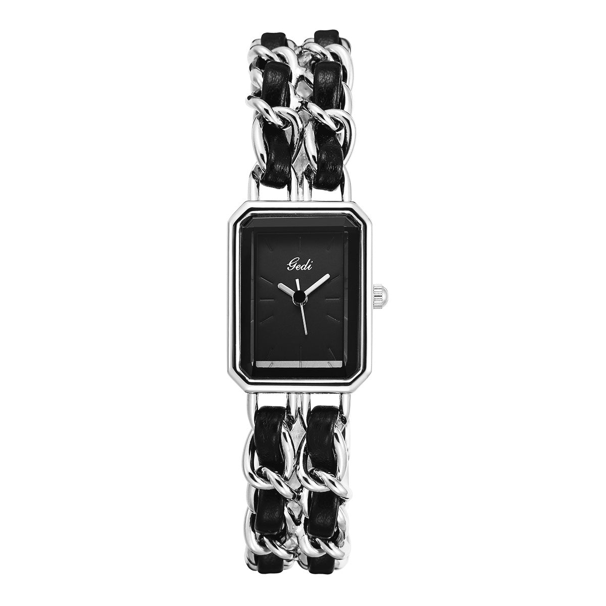 Gedi Women's Gold White Chain Watch | Mother of Pearl Dial Octagonal Case Ceramic Link Luxury Quartz Watch