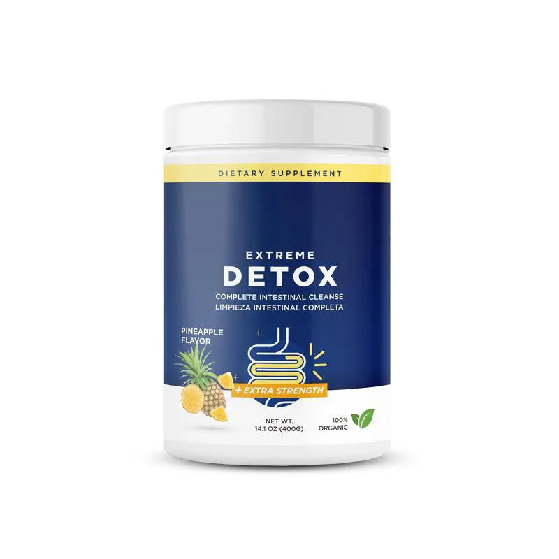 Extreme Detox Complete Intestinal Cleanse – Set of 2 | Extra Strength | Pineapple Flavor | 100% Organic | 14.1 oz Each
