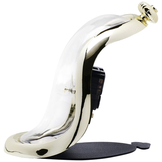 Orologio da tavolo decorativo ispirato a Dalì con orologio che si scioglie surrealista - Orologio da scrivania artistico distorto oro e argento per la casa