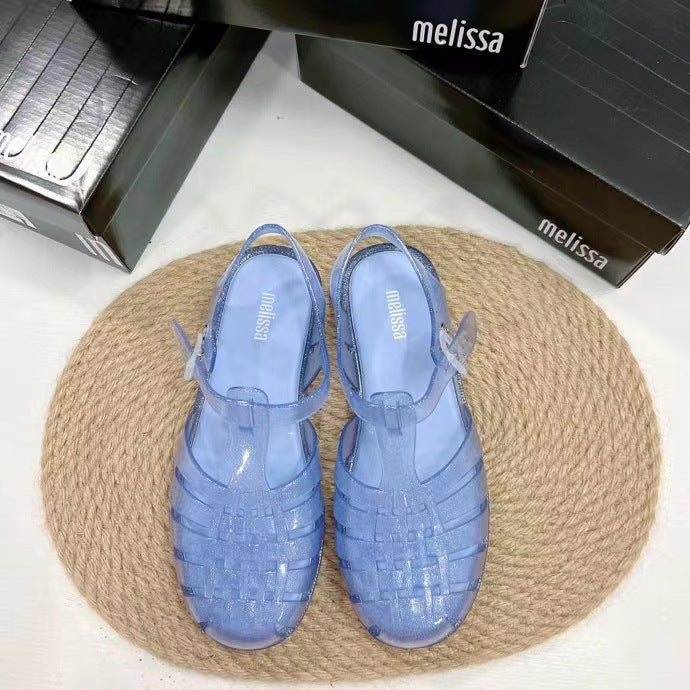 Melissa Possession Jelly Sandals | Women's Woven Cage Buckle Slingback Flat Sandals | Brazilian Designer Plastic Sandals | Summer Beach Shoes | Black