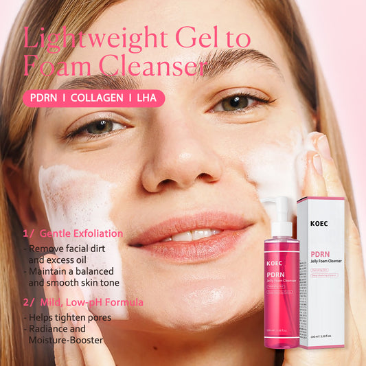 KOEC PDRN Jelly Foam Cleanser 100ml - Hydrating & Deep Pore Cleansing Face Wash