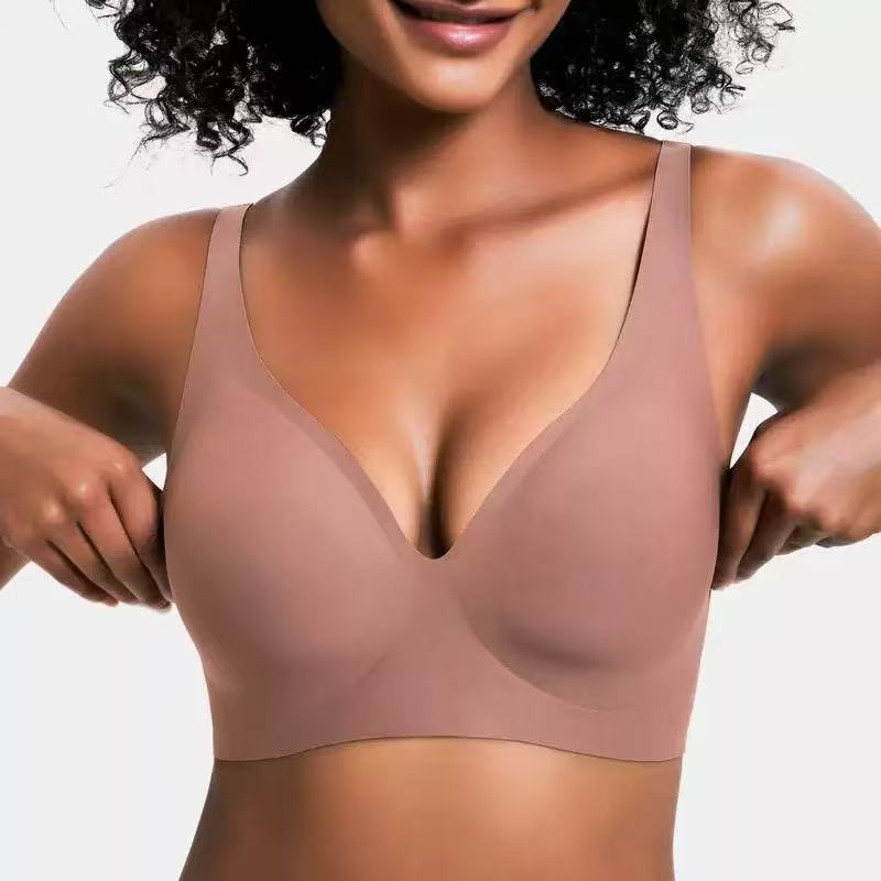حمالة صدر لاسلكية داعمة للصدر بمقاسات كبيرة من S إلى 3XL | حمالة صدر جانبية ناعمة لرفع وتنحيف الصدر | حمالة صدر مريحة بدون أسلاك، ألوان متعددة