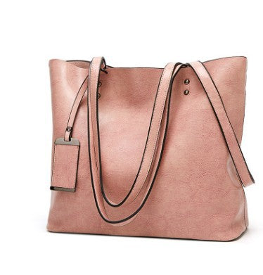 Cognac Brown Leather Tote Bag with Crossbody Strap | Vintage Style Shoulder Bag