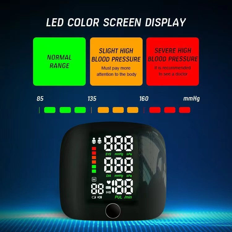 Digital Wrist Blood Pressure Monitor ? Automatic BP Machine with IHB Detection, Large LED Display & Pulse Rate Meter