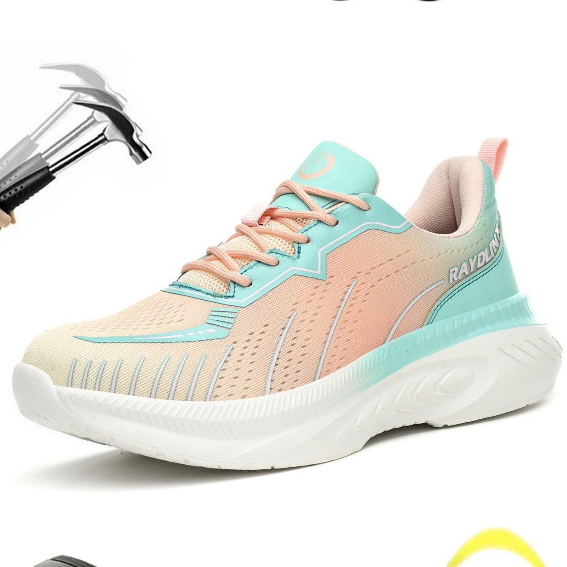 Raydlinx Black Safety Sneakers | Steel Toe Work Shoes Lightweight Puncture Proof Industrial Footwear