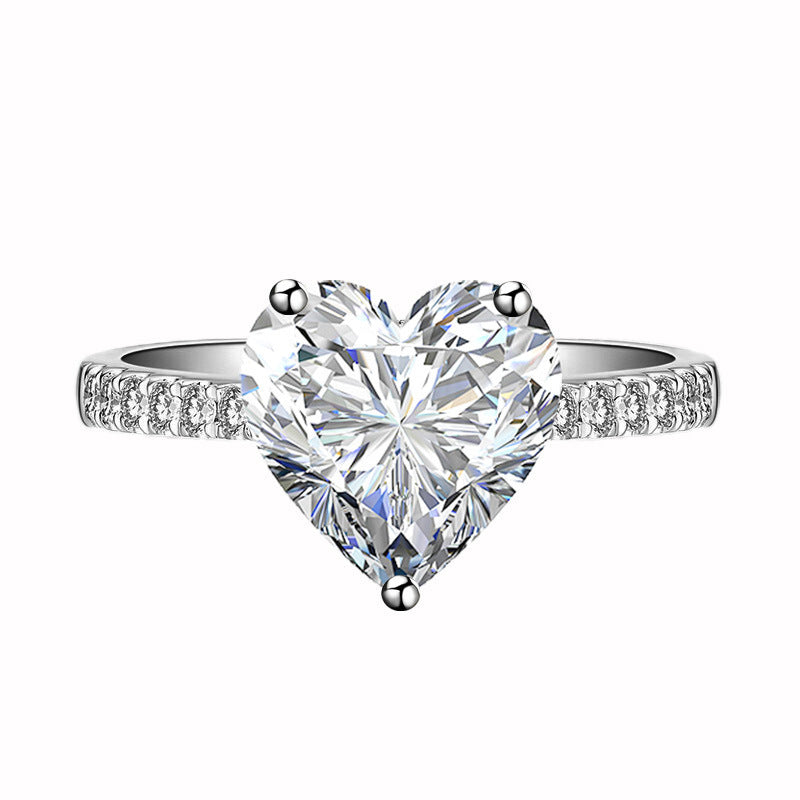 Heart Shape Zirconia Inlay Ring