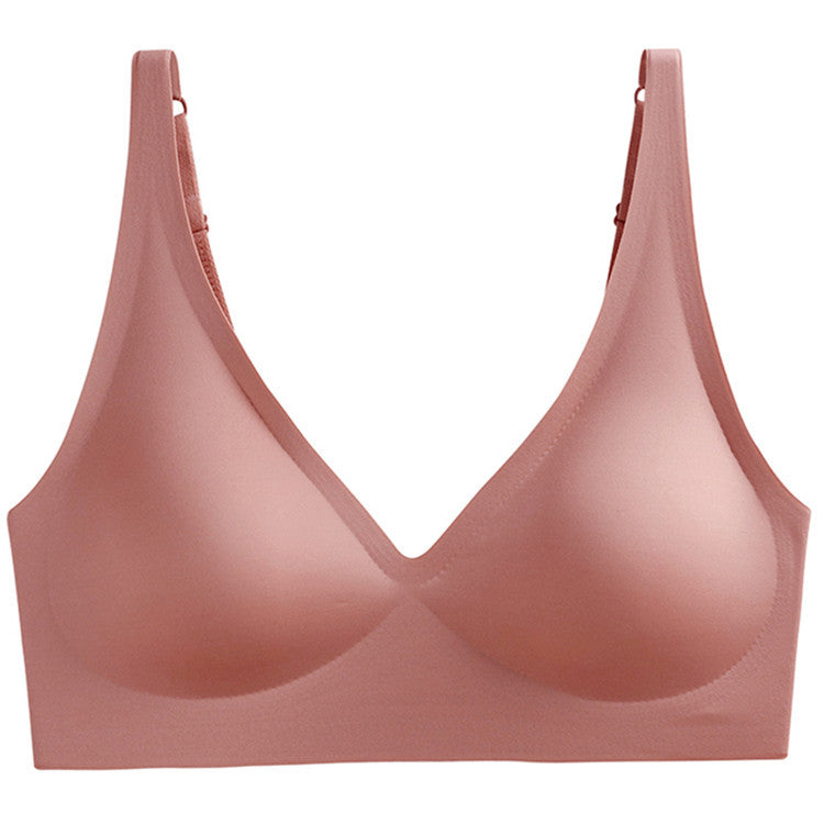 Jelly Glue W Support Wireless Bra | Seamless Deep V Push Up Bralette | No Wire Lift Comfort Bra for Women