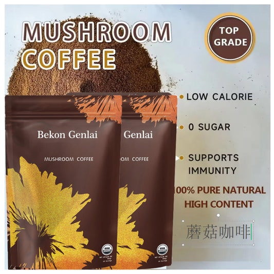 Bekon Genlai Pilzkaffee | USDA Bio | 30 Portionen à 180 g | Funktionelle Superfood-Kaffeemischung für Energie, Konzentration und Immunsystem