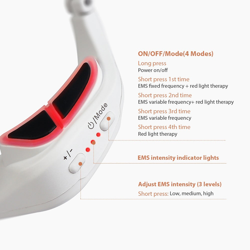 Red Light Therapy Eye Massager Mask | Relieve Eye Fatigue, Reduce Dark Circles & Puffiness | Anti-Aging Under Eye Device for Wrinkles & Blood Circulation