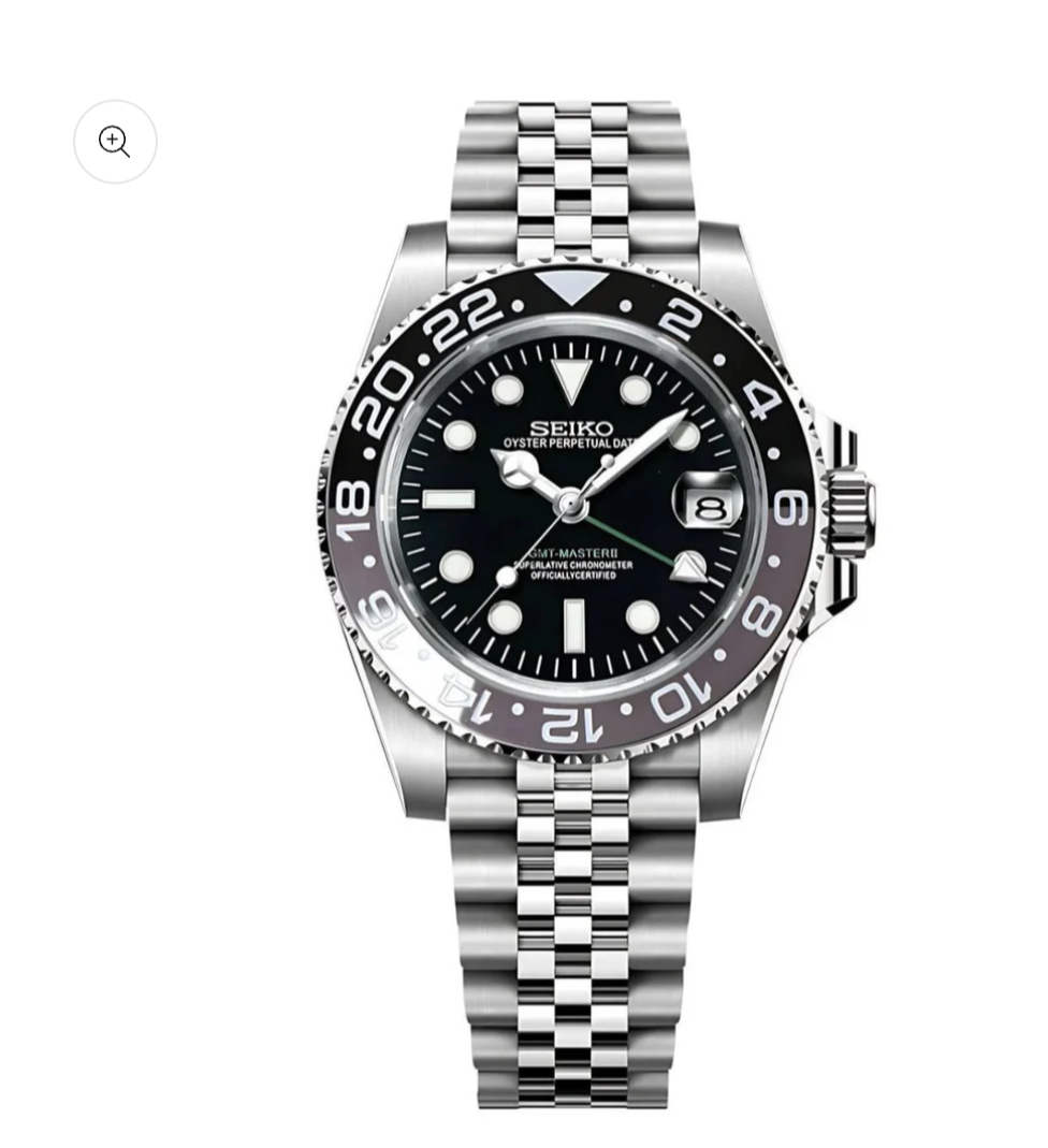 Seiko Automatic Watch Men | Arabic Numeral Blue Tapisserie Dial | Octagon Screw Bezel | Silver Steel Royal Oak Style Watch