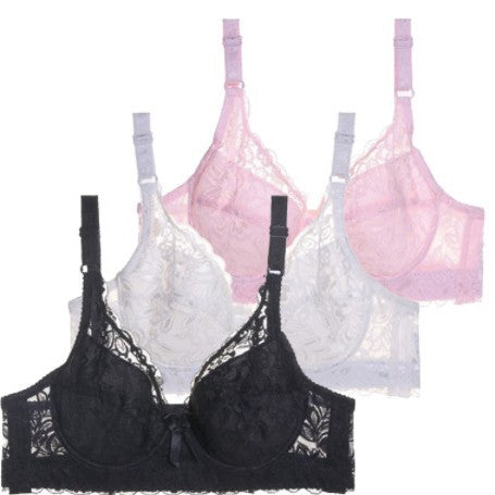 White Full Coverage Floral Lace Underwire Bra | Push Up Support Bra | Women's Everyday Bridal Lingerie Bra