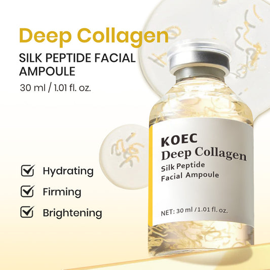 KOEC Deep Collagen Silk Peptide Gesichtsampulle – 30 ml Anti-Aging-Serum mit hydrolysiertem Kollagen | Straffende Gesichtspflege