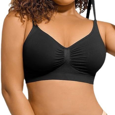 Wireless Seamless Bra for Women | Comfortable Ruched Front Bralette | Plus Size Friendly | Available in Multiple Colors