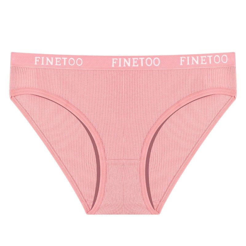 FINETOO 3 قطع سراويل داخلية قطنية مضلعة للنساء، طقم سراويل داخلية ناعمة وضيقة، حزام خصر بشعار، ملابس داخلية يومية، لون أسود