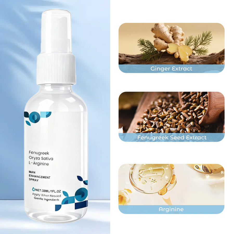 Natural Man Enhancement Spray | Fenugreek, Oryza Sativa & L-Arginine | 30ML Fast-Acting Formula