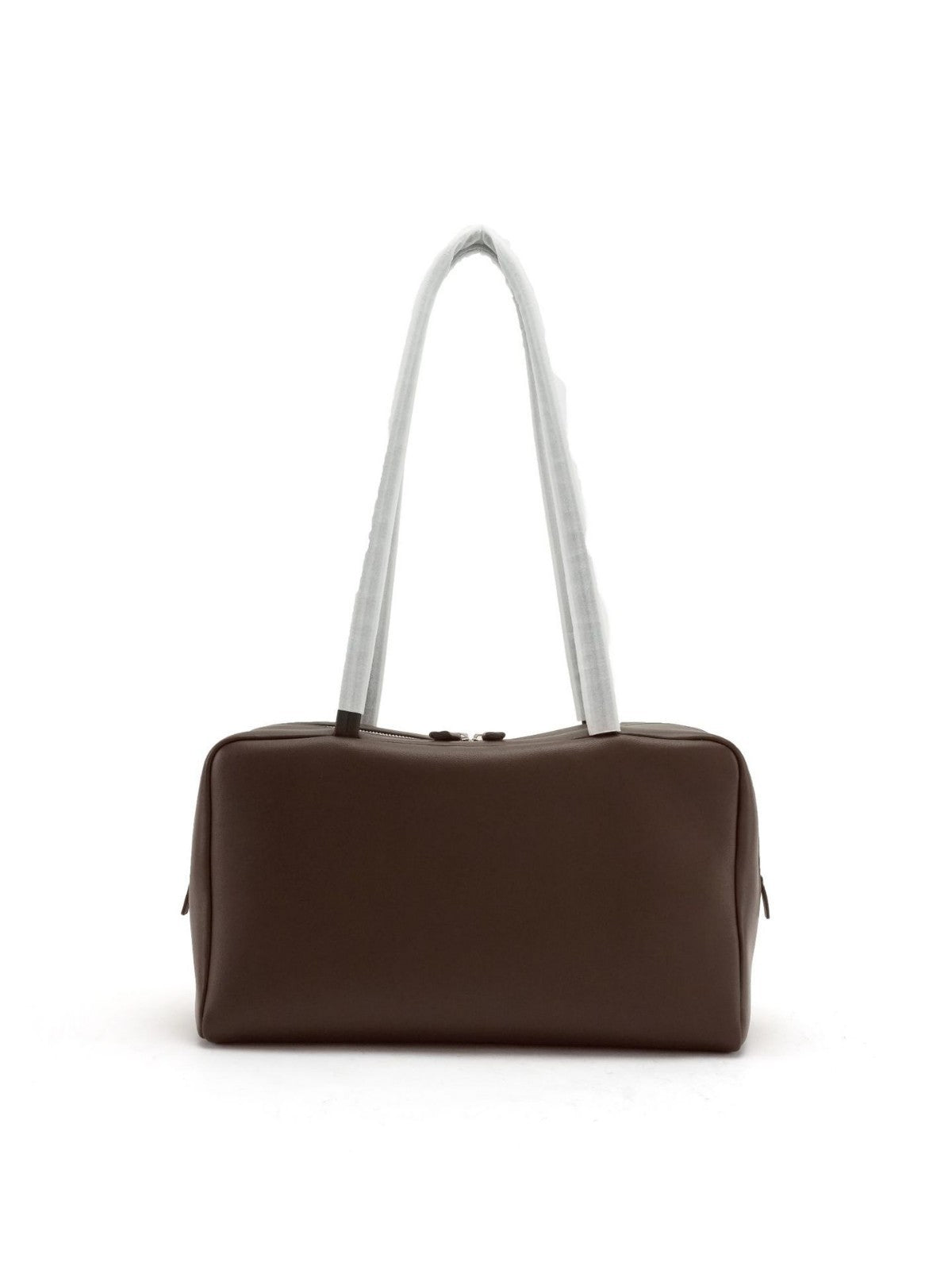 Burgundy Leather Bowling Bag - Wine Red Structured Shoulder Bag with Dual Handles | Classic Box Bag Handbag