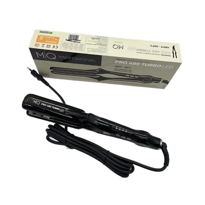 MQ Professional Pro 480 Turbo LED Hair Straightener | 480�F 250�C Bivolt Flat Iron | Professional Salon Grade Hair Straightener with LED Display