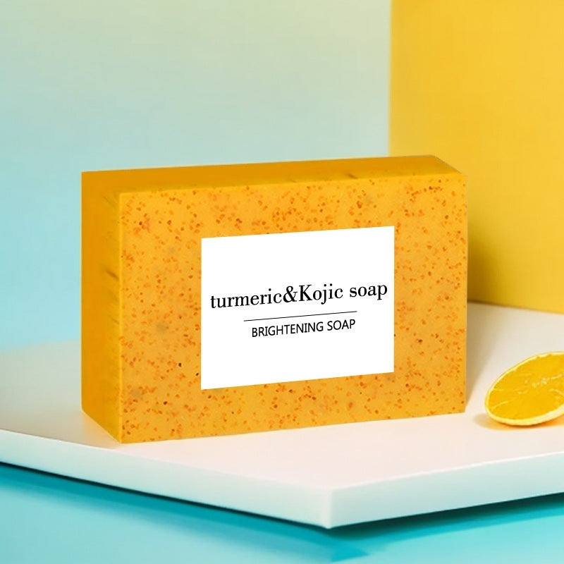 Turmeric & Kojic Acid Brightening Soap | Natural Skin Lightening Bar Soap with Lemon | Even Skin Tone Face & Body