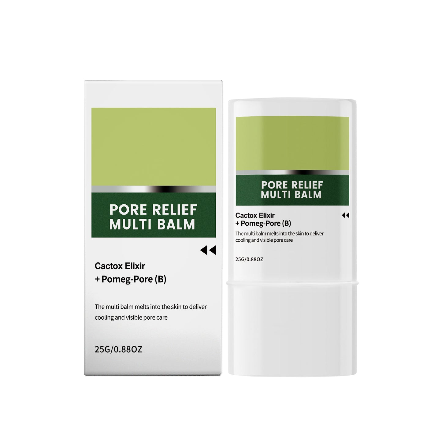 Porenverfeinernder Multi-Balsam-Stick | Kaktus-Elixier + Granatapfel-Porenverfeinerer | Kühlender Porenverfeinerer & Hautglättender Balsam | 25 g