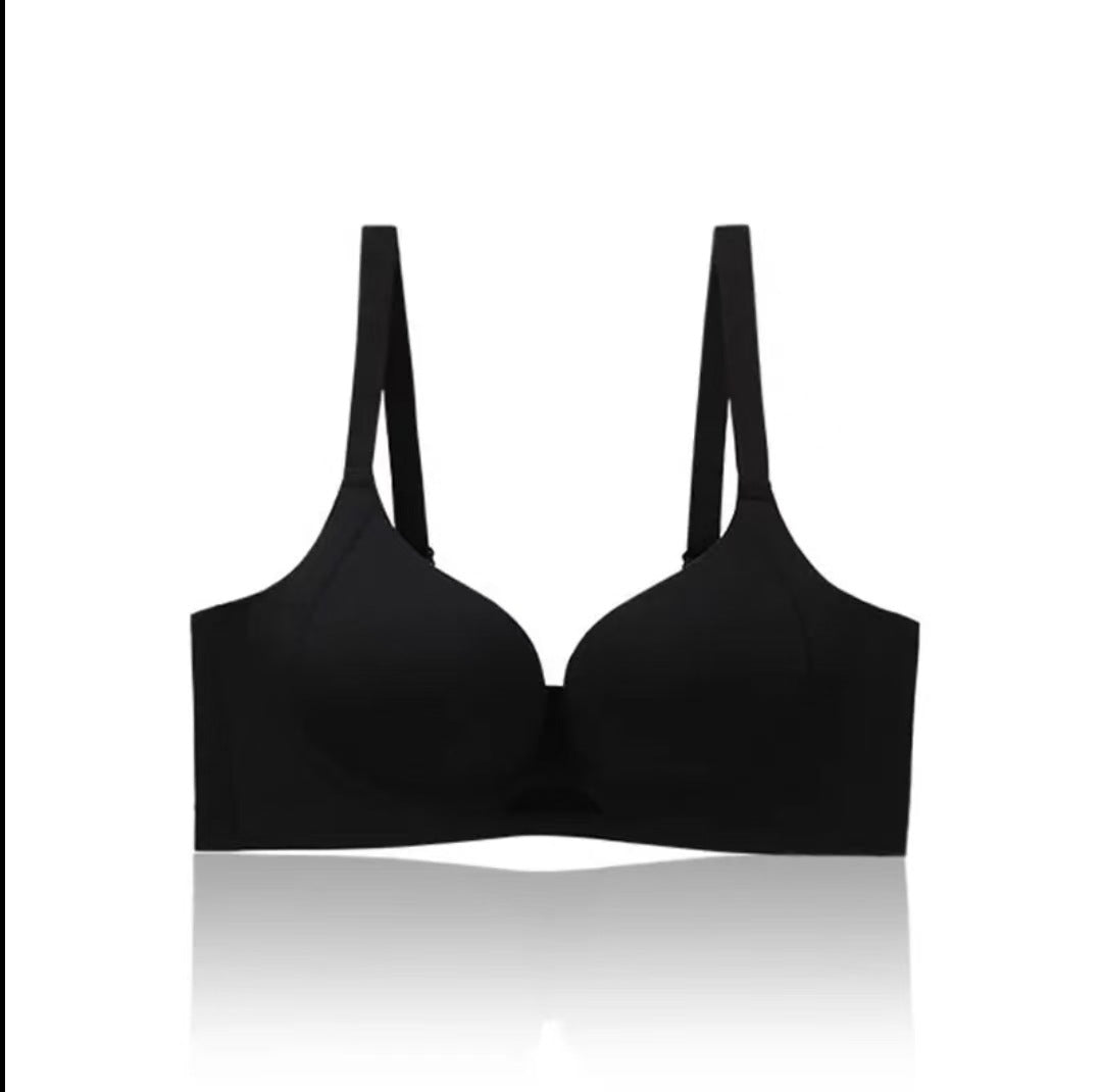 Seamless Deep V Push Up Bra Women | Front Keyhole Cutout Wireless Bralette | Smooth Padded No Wire Comfort Bra Cream Nude