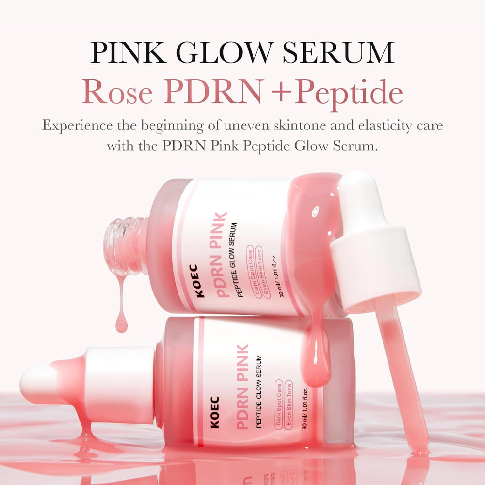 KOEC PDRN Pink Peptide Glow Serum | Dark Spot Care & Even Skin Tone | Korean Brightening Face Serum 30ml