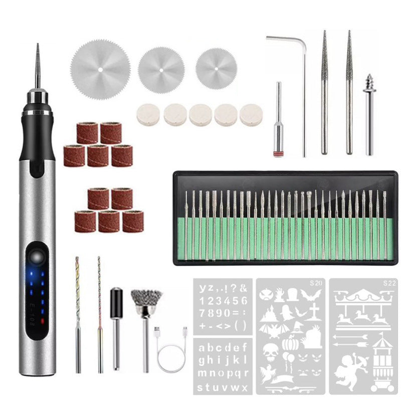 Electric Rotary Tool Kit with 50+ Accessories | Rechargeable Cordless Mini Drill | Engraving, Cutting, Grinding & Polishing Set
