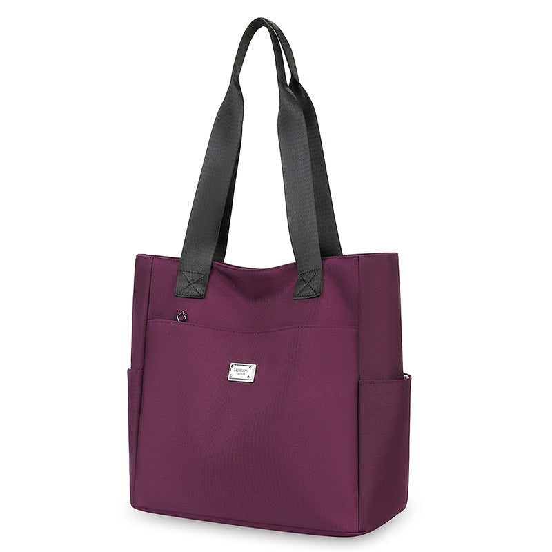 Burgundy Canvas Tote Bag - Large Shoulder Bag with Multiple Pockets | Wine Red Everyday Tote for Work, School & Travel