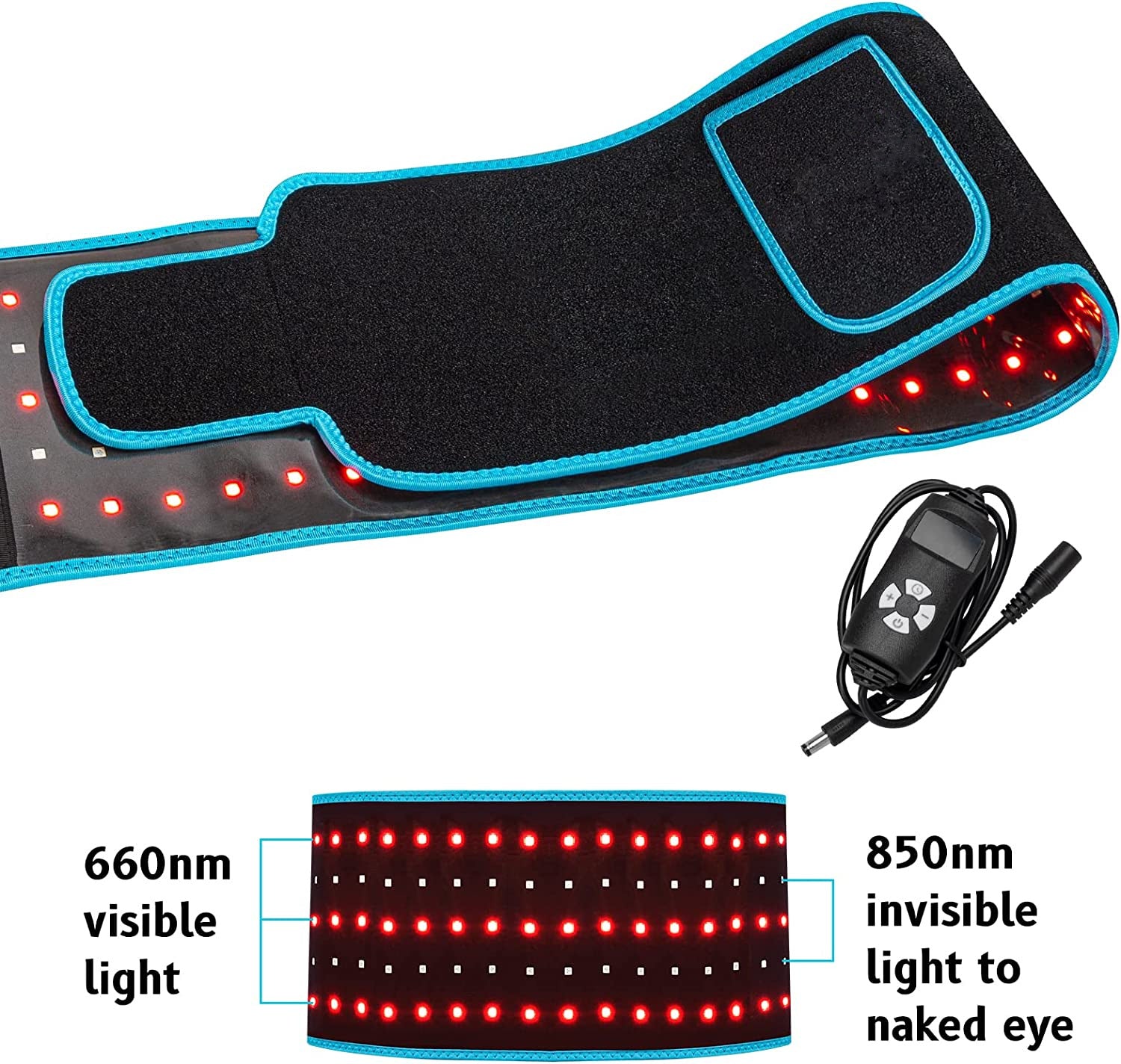 Red Light Therapy Waist Belt | Infrared LED Body Wrap for Back Pain Relief, Belly Fat & Body Sculpting