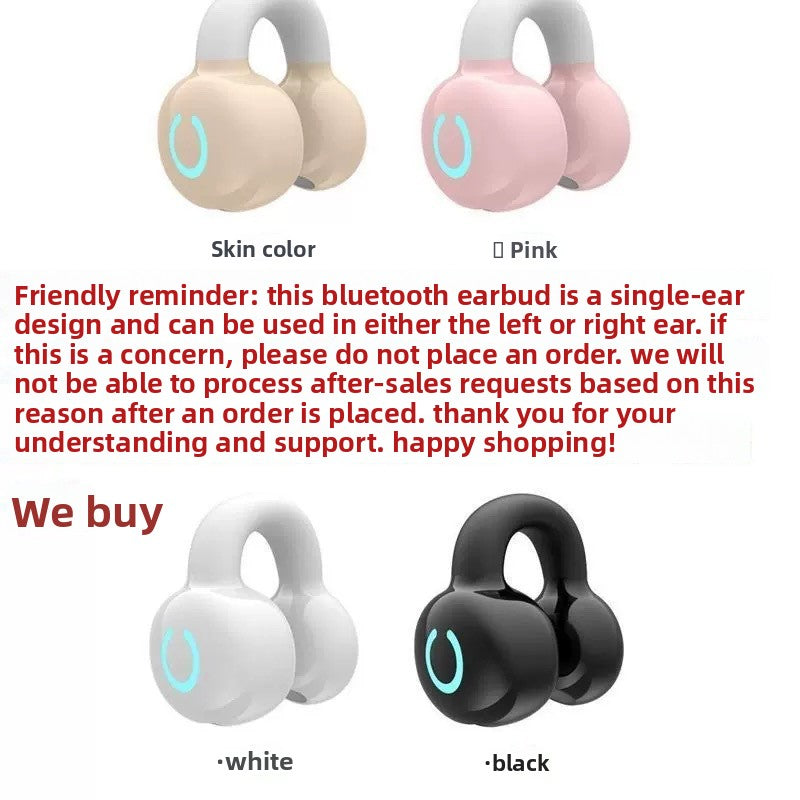 SSQVP Extreme Open Ear Clip Wireless Earbuds 4th Generation 360� Panoramic Sound Digital Sound Enhancement Technology Bluetooth LED Indicator White Black for Sport Running Work iPhone Android