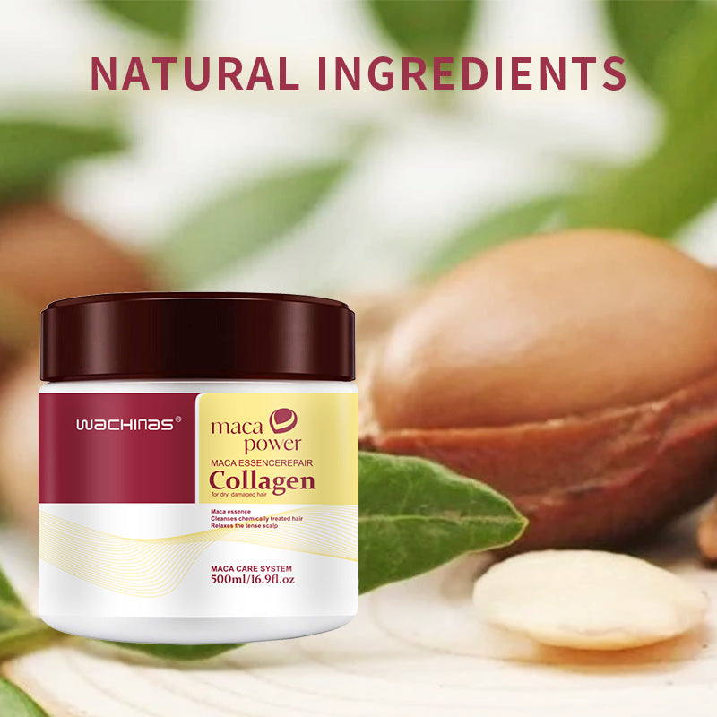 Wachinas Maca Power Collagen Hair Mask | Maca Essence Repair for Dry Damaged & Chemically Treated Hair Scalp Relaxing Treatment ? 500ml / 16.9 fl.oz