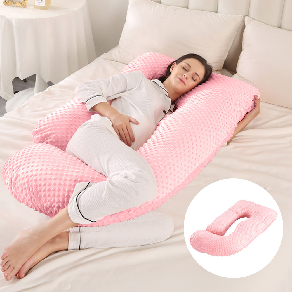 U-Shape Full Body Pregnancy Pillow | Velvet Maternity Body Pillow for Belly Back Hip & Knee Support | Side Sleeper Total Support Cushion | Grey