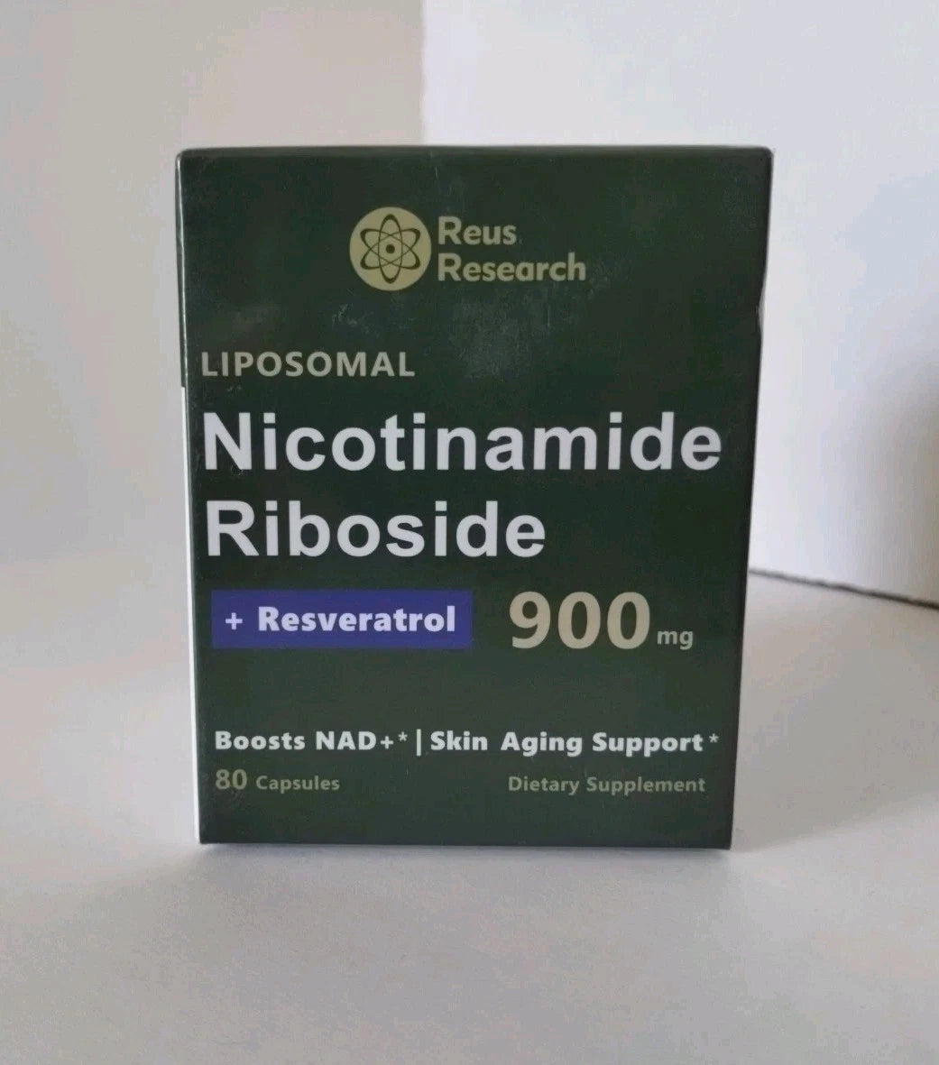 Liposomal Nicotinamide Riboside + Resveratrol 900mg | NAD+ Booster | Anti-Aging Skin Support | 80 Capsules