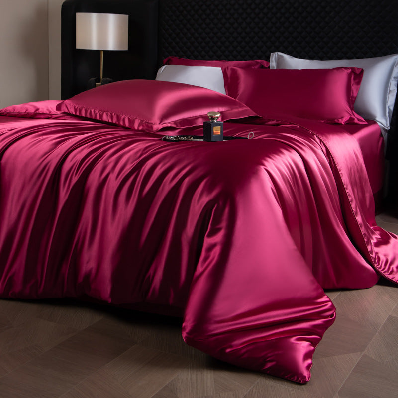Luxury Black Satin Bedding Set | Silky Smooth Duvet Cover with Pillowcases - Queen & King
