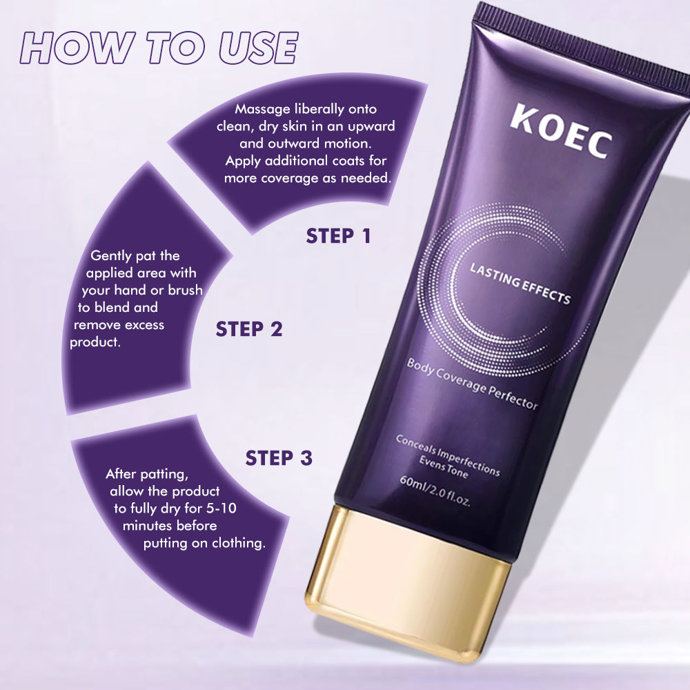 KOEC أداة مثالية لتغطية الجسم مع فرشاة | خافي عيوب للجسم بتغطية كاملة | يخفي الندوب والوشم والأوردة