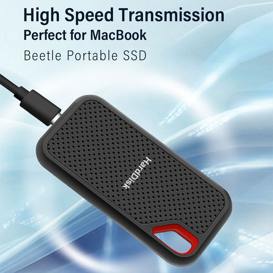 Beetle Portable SSD Externe Festplatte | Hochgeschwindigkeits-USB-C-Übertragung | Robuste Solid-State-Festplatte, kompatibel mit MacBook