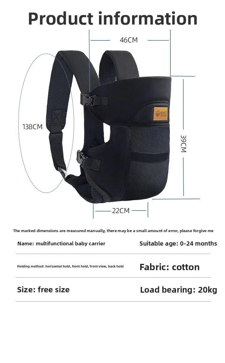 Ergonomic Baby Carrier Set of 2 | Structured Buckle Front & Back Infant Carrier with Mesh Panel | Newborn to Toddler