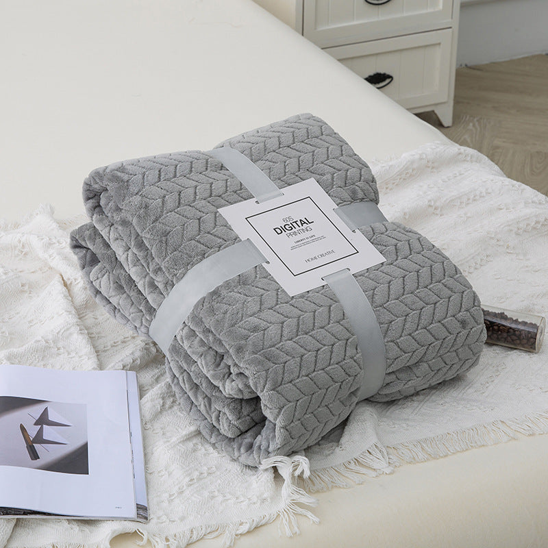 Lavender Flannel Throw Blanket | Soft Cable Knit Texture Fleece Blanket | Home Creative 60S Digital Print Cozy Blanket