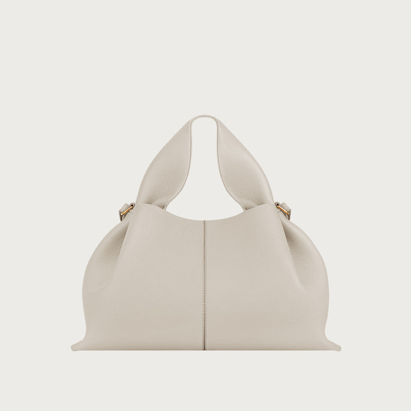 Polene Numero Un Bag in Black Pebbled Leather - Iconic French Handbag | Luxury Shoulder Bag with Top Handle