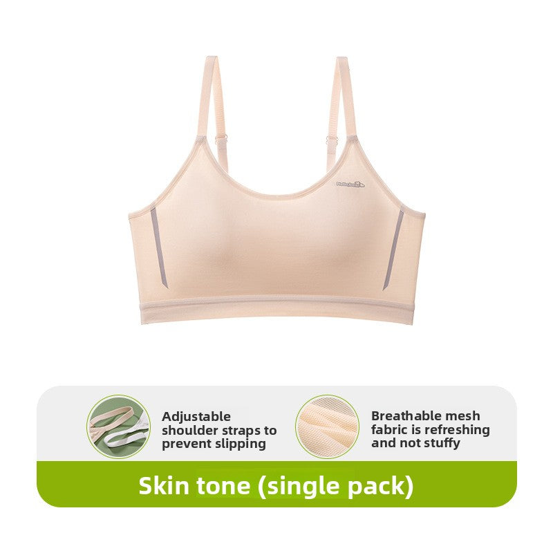 Breathable Mesh Sports Bra Women | Adjustable Non Slip Strap Workout Bra | Lightweight Refreshing Gym Bra Green Single Pack