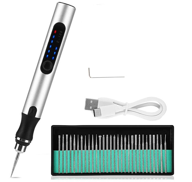Electric Rotary Tool Kit with 50+ Accessories | Rechargeable Cordless Mini Drill | Engraving, Cutting, Grinding & Polishing Set