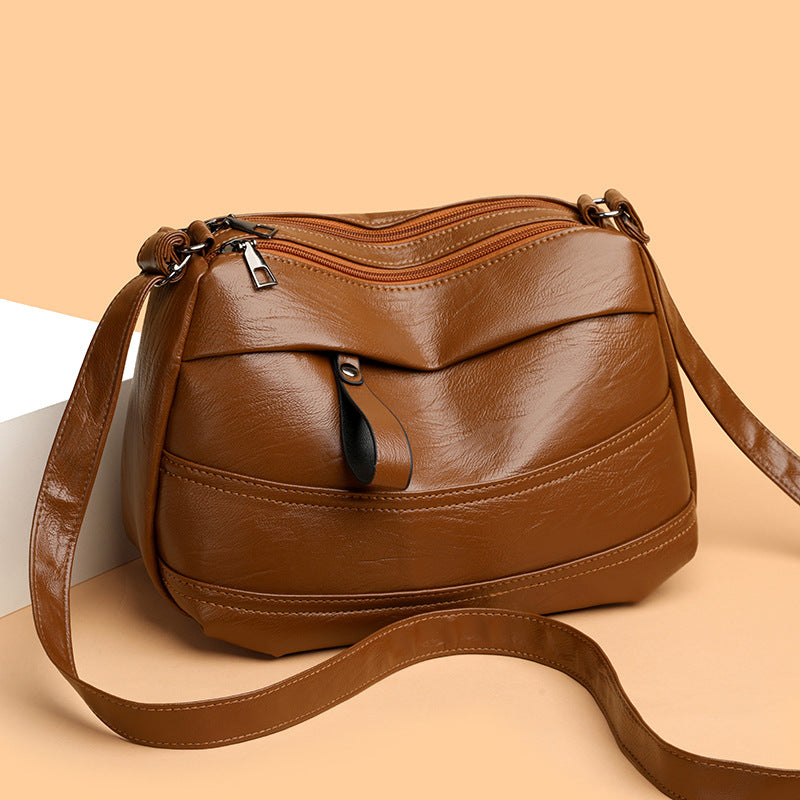 Black Soft Leather Crossbody Bag Quilted Panel Zip Top Adjustable Strap Shoulder Bag | Women Casual Everyday Multi Pocket Hobo Messenger Handbag Purse
